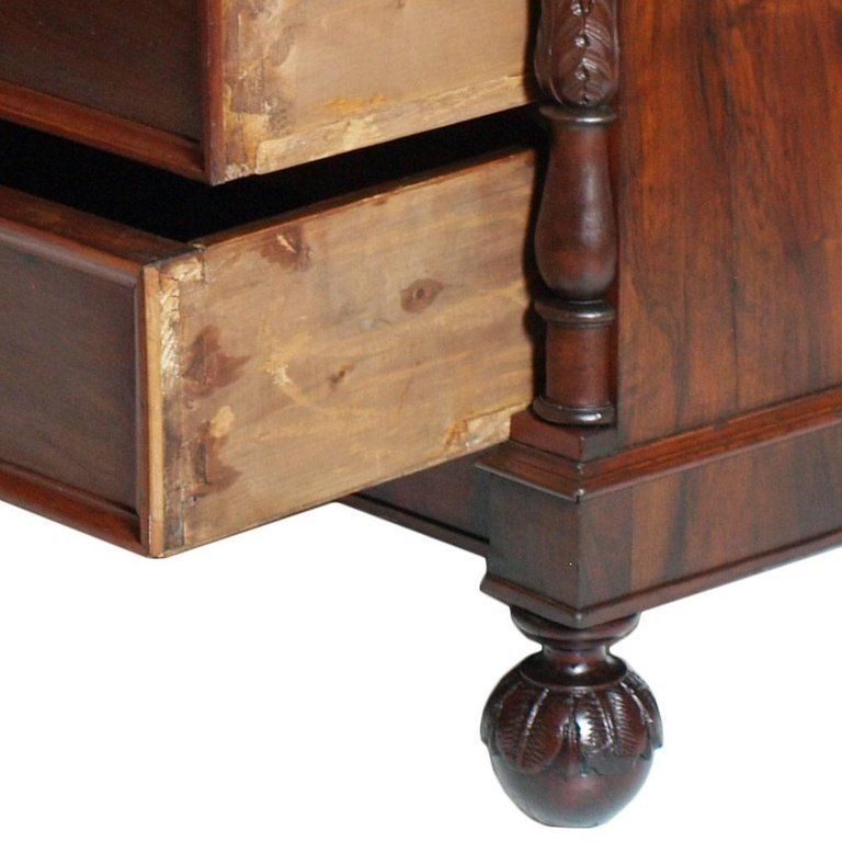 Italiy 19th C. Art Nouveau Commode Chest Of Drawers Blond Walnut Gray Marble Top photo Furniture