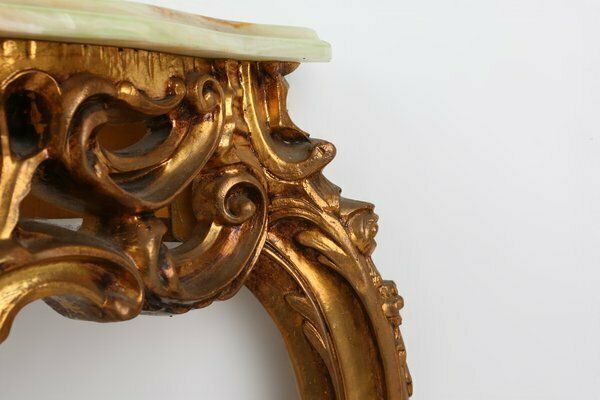 20th Century Louis XV Style Console With Marble Top, France, 1970s photo vintage