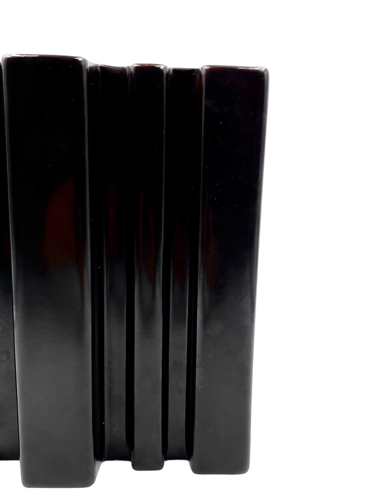 Angelo Mangiarotti, Space Age Brown Ceramic Vase, Fratelli Brambilla Italy Ca. 1968 photo 900.0