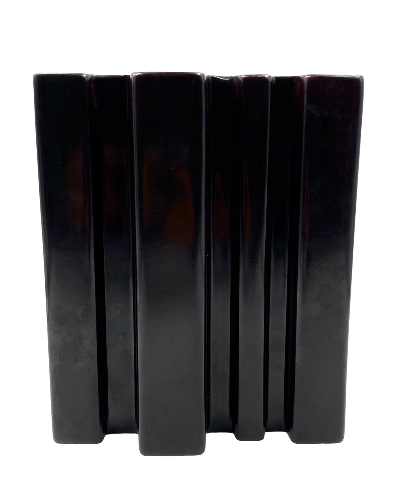 photo vinterior Angelo Mangiarotti, Space Age Brown Ceramic Vase, Fratelli Brambilla Italy Ca. 1968