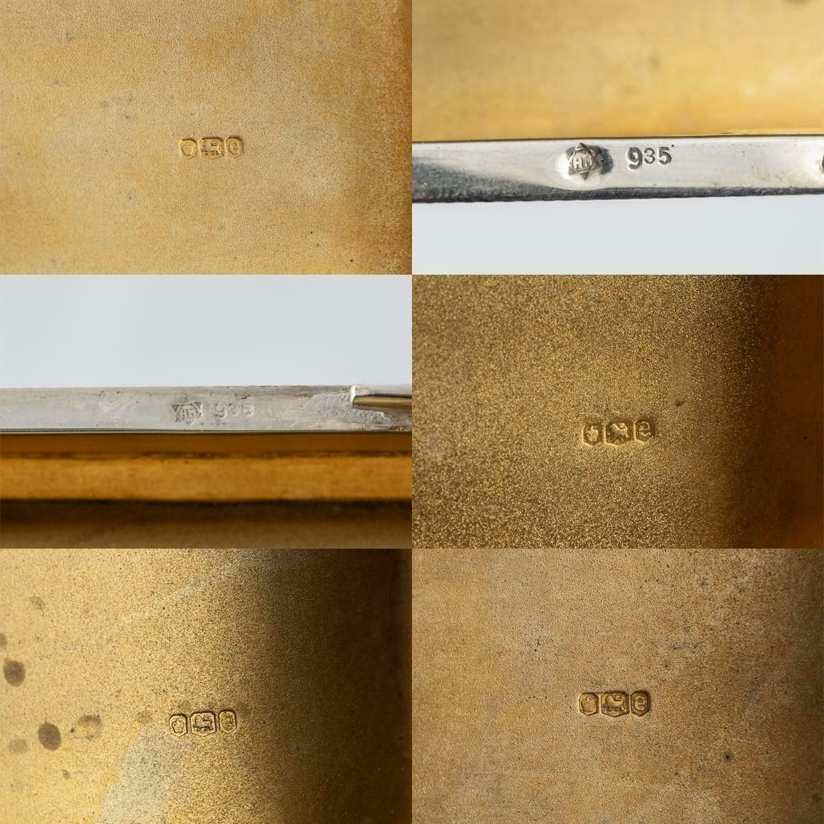 photo buy Antique 20th Century Pair Of German Export Solid Silver & Gilt Boxes C.1922