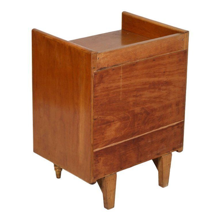 Midcentury Art Deco Nightstand, Gio Ponti Attributed, Blond Walnut Wax Polished photo Furniture