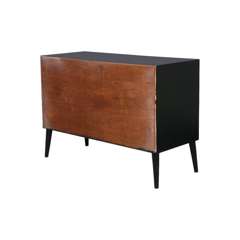 Mid Century Modern Chest Of Drawers Beechwood And Walnut Slab In Gio Ponti Style photo for sale