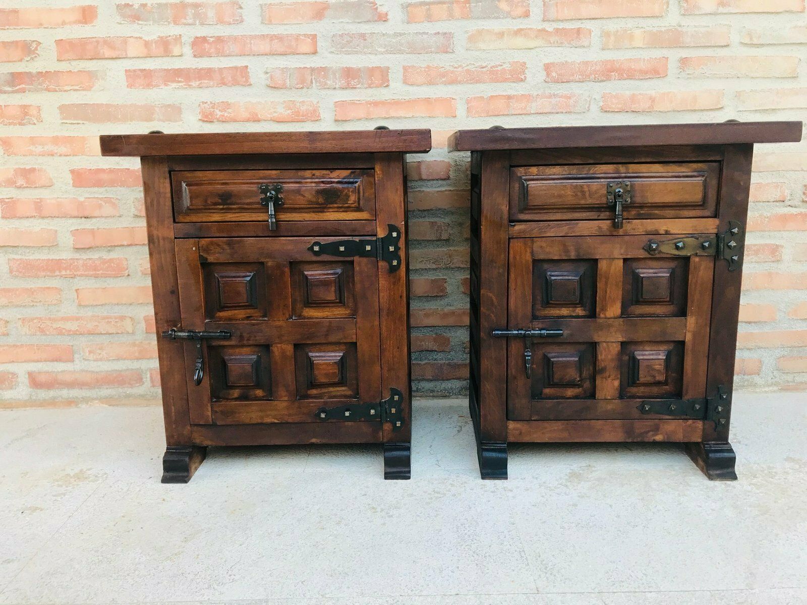 Antique Spanish Nightstands, Set Of 2 photo Furniture
