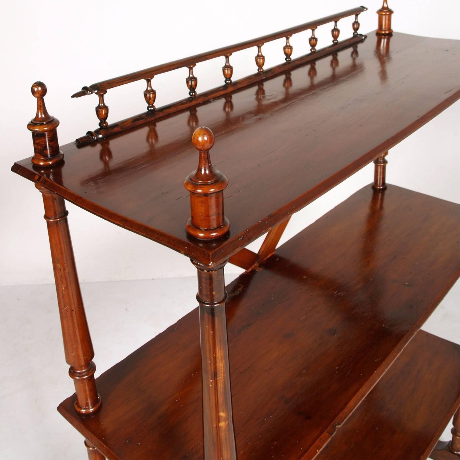 Late 19th Century Bookcase étagère By Fratelli Mora Milano In Walnut Wax Polish photo furniture
