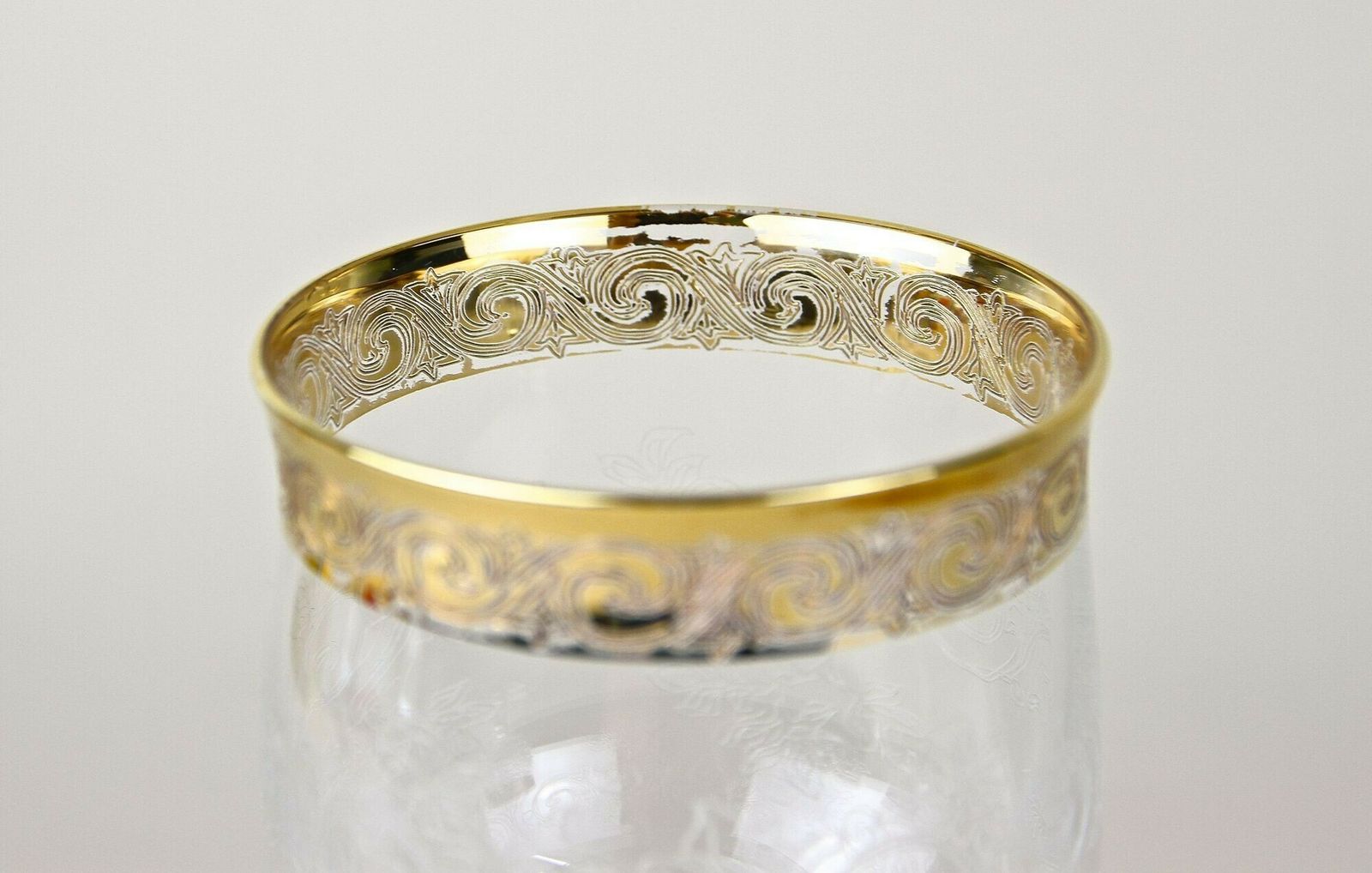 Home Decor 20th Century Murano Wine Glasses With Gold Rim, Set Of 6, Italy Ca. 1940 photo