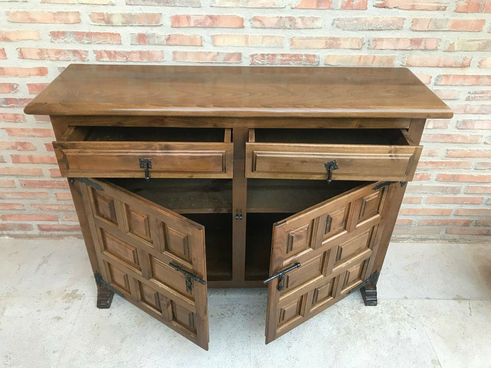 19th Century Baroque Style Spanish Carved Walnut Credenza photo furniture