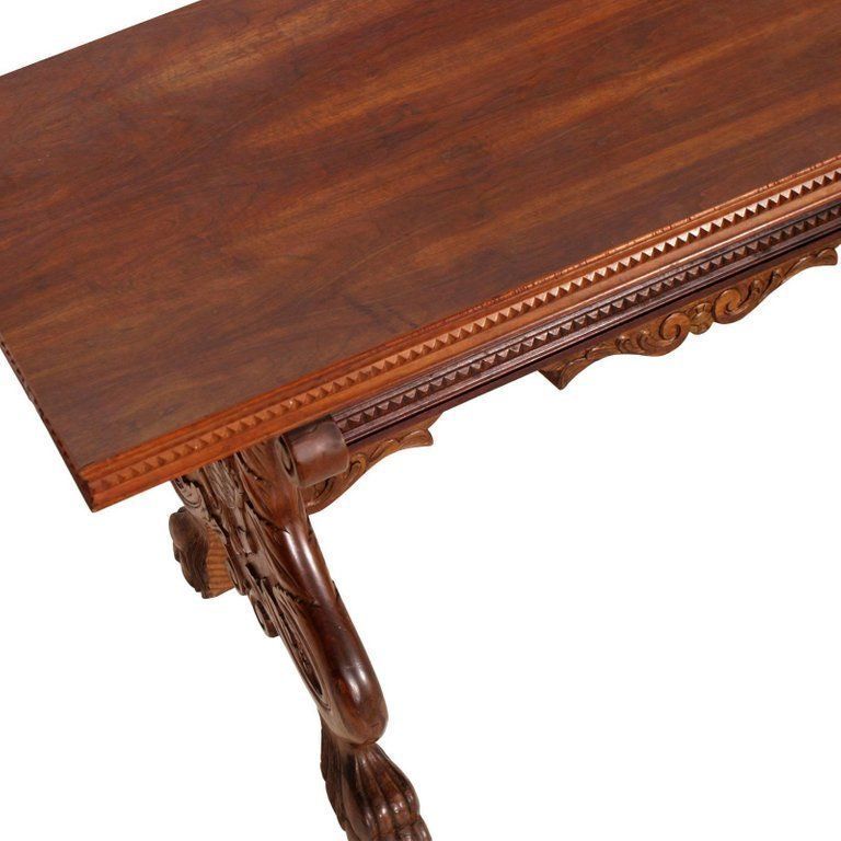 Early 20th Century Italian From Tuscany Hand Carved Extendable Walnut Table photo for sale