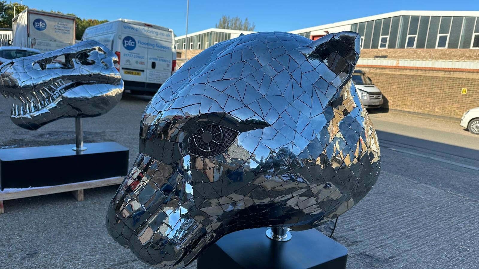 “Art Paris” One Of A Kind, Panther Head Sculpture photo buy