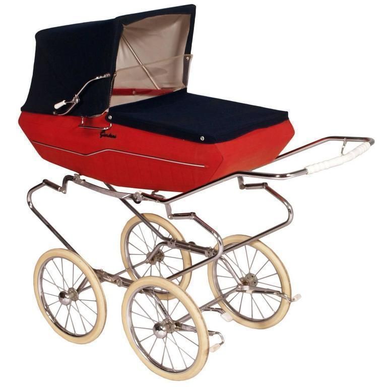 1950s Mid Century Modern Italian Baby Carriage Pram Stroller By Giordani