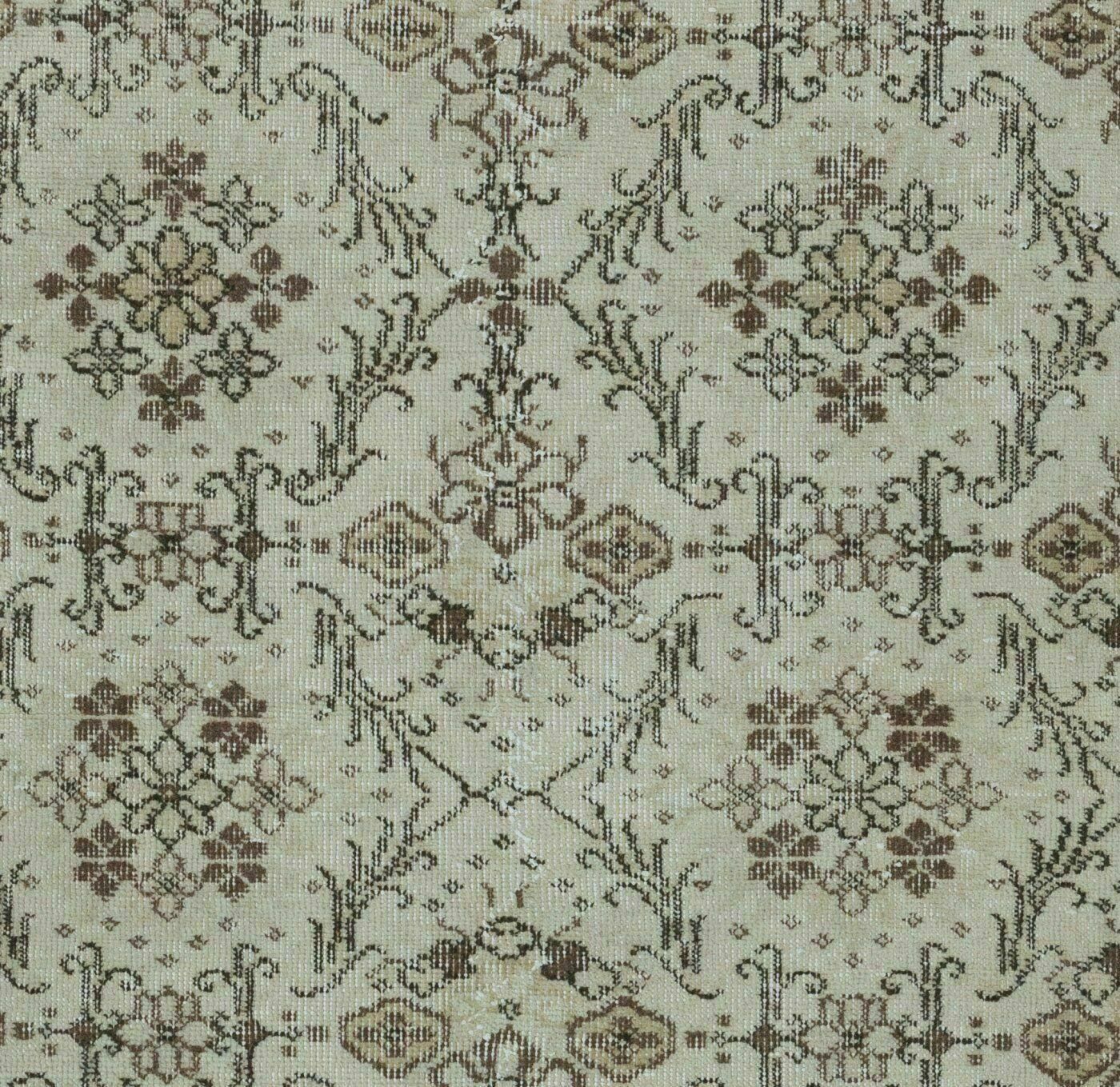 4x7 Ft Vintage Handmade Turkish Rug, Authentic Floral Patterned Carpet photo Textiles