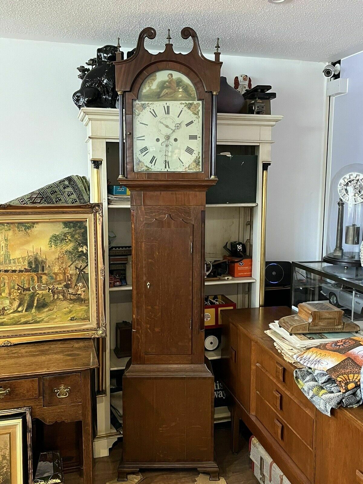 photo furniture 8 Day Longcase / Grandfather Clock. W.Pybus Of Caistor , Lincolnshire