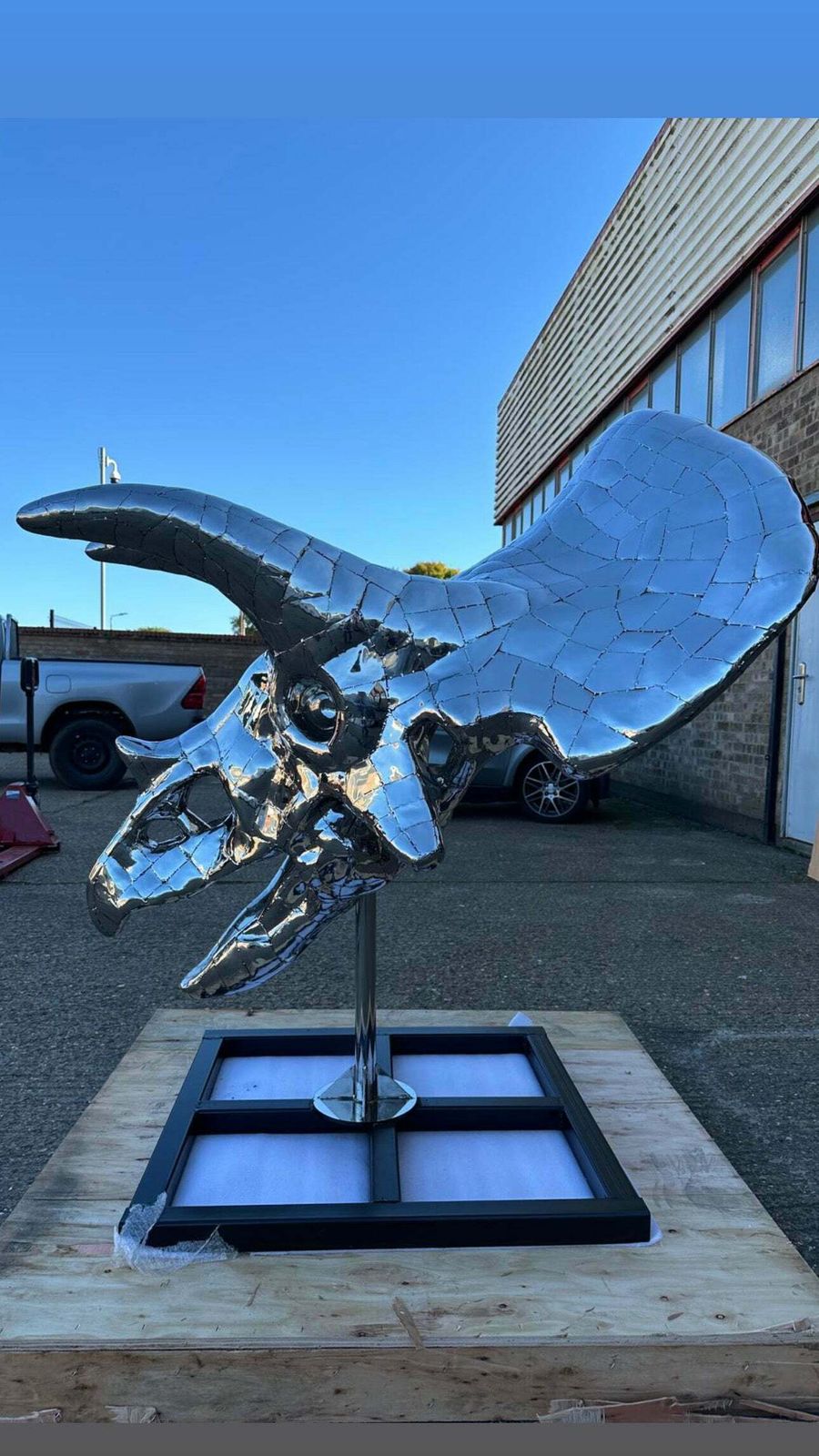 “Art Paris” Sculpture, One Of A Kind, Triceratops Skull photo furniture