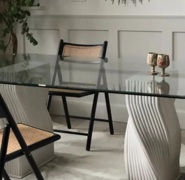 Mcguire Dining Table   Vintage 1970s Glass Top Fits Up To 8x photo Furniture