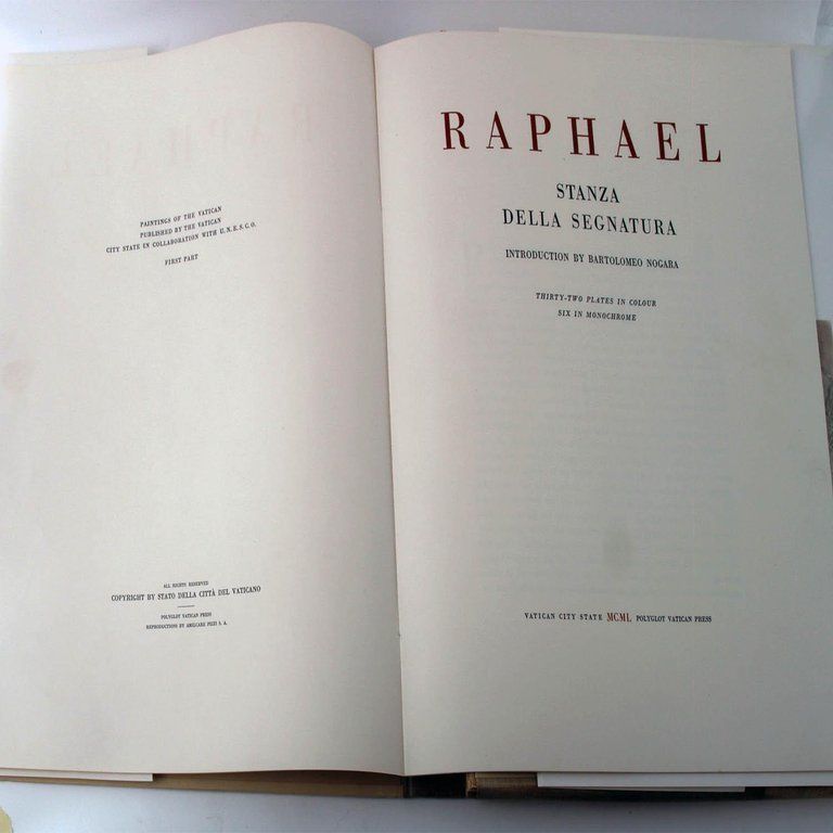 1950 Uniques Books Stanza Della Segnatura By Raphael Printed By Pope Pius XII photo 3819.0