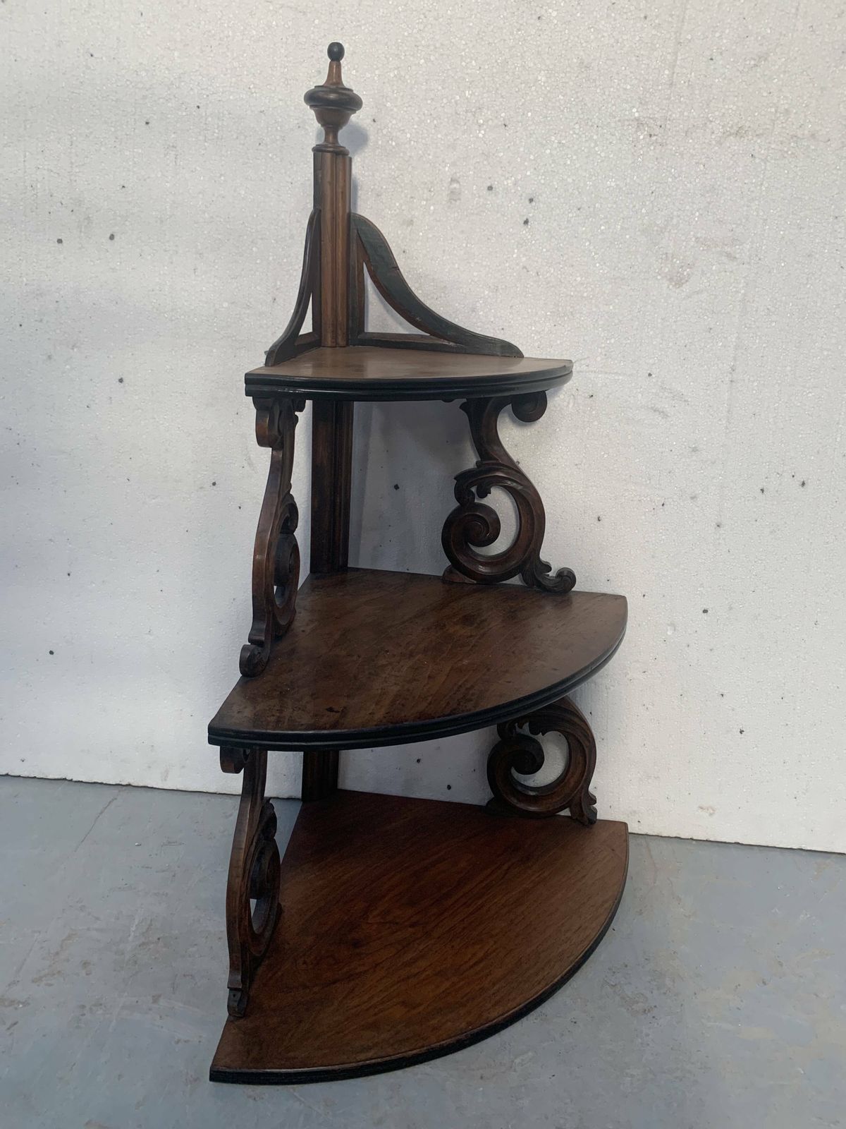 photo for sale Napoleon III Corner Shelf In Solid Walnut, 19th Century