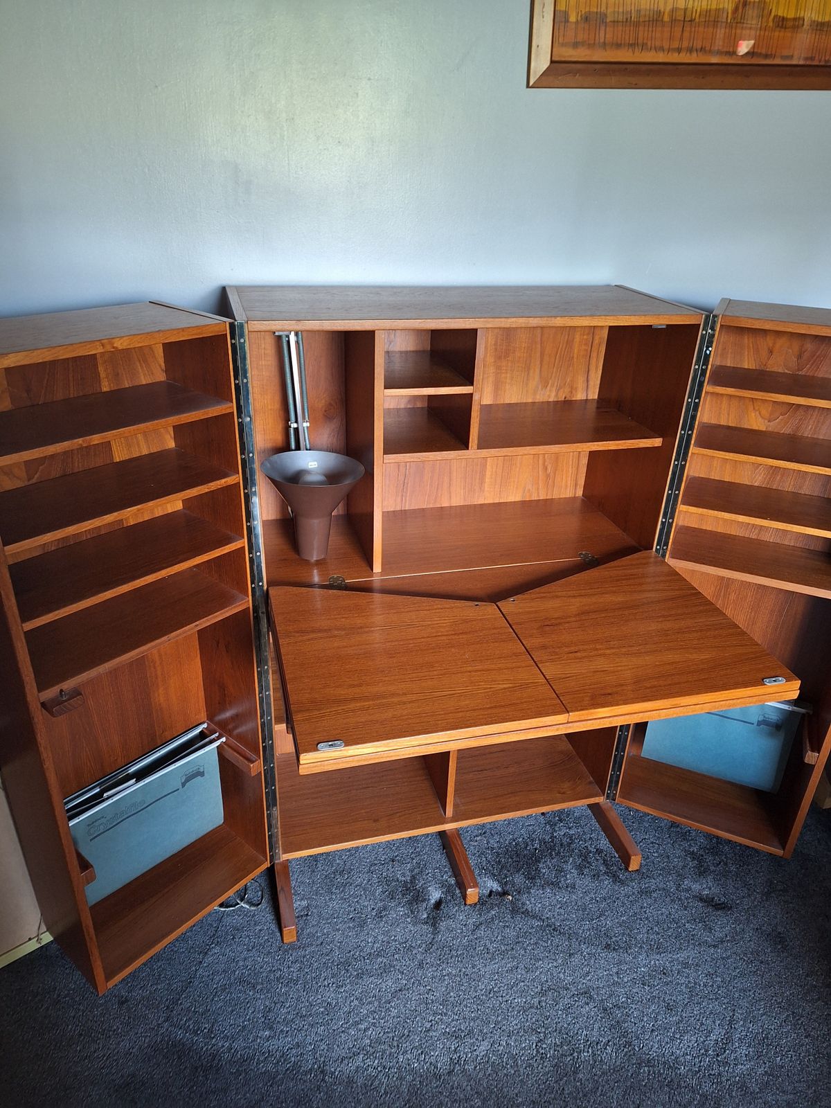 Niels Erik Glasdam Jansen Desk With Light   Scandinavian Modern 1960s Teak photo Furniture