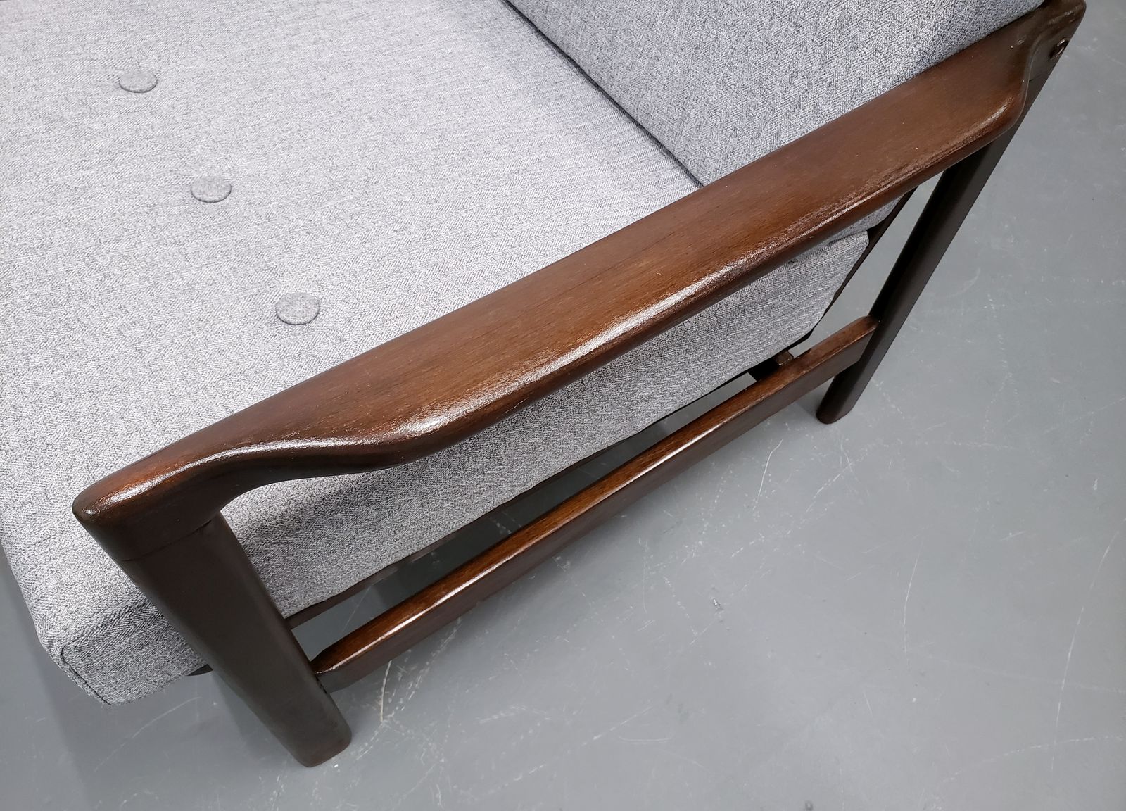 One Left   1960's Mid Century Lounger By Baczyk In Grey Tweed photo vinterior