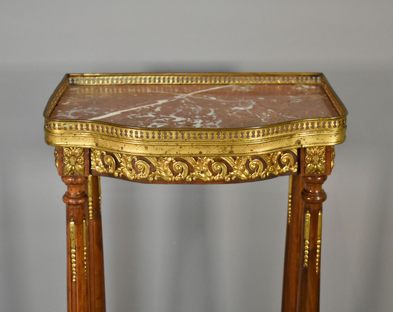 photo furniture Tall French Marble Sellette Stand Louis XVI Style
