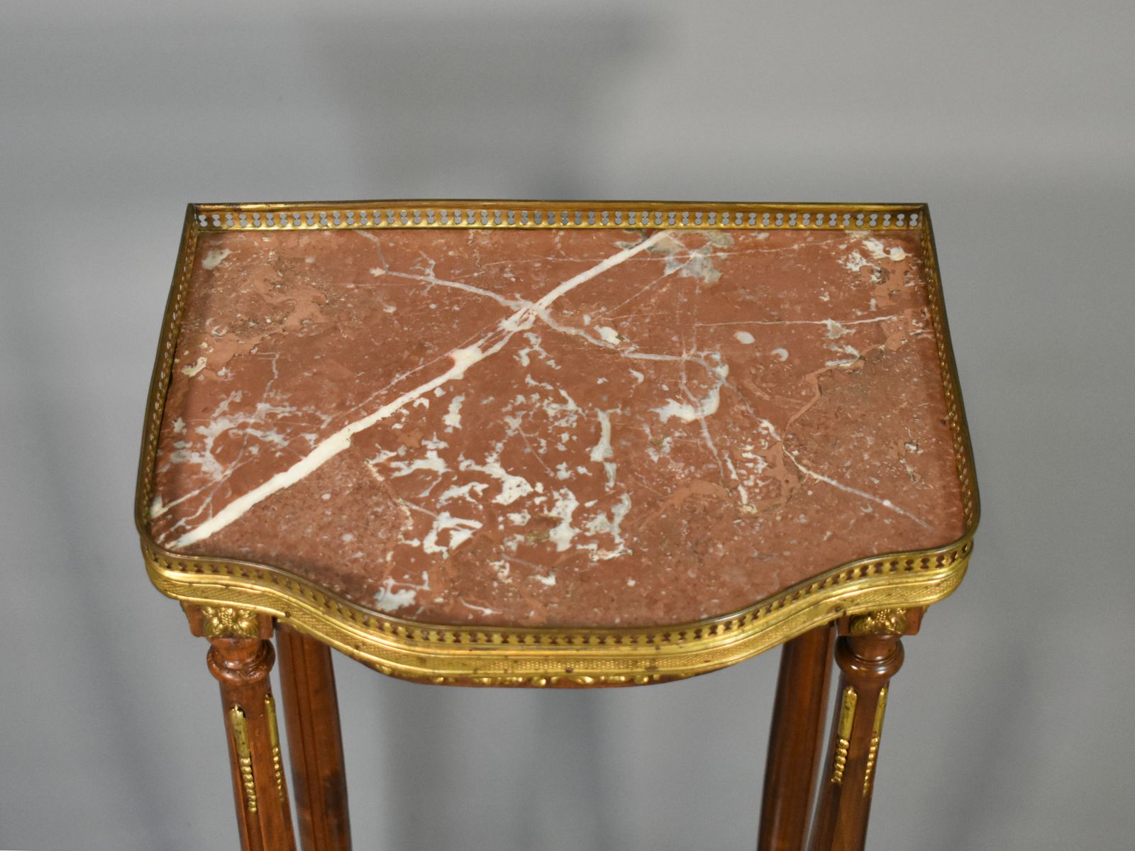 Tall French Marble Sellette Stand Louis XVI Style photo vintage