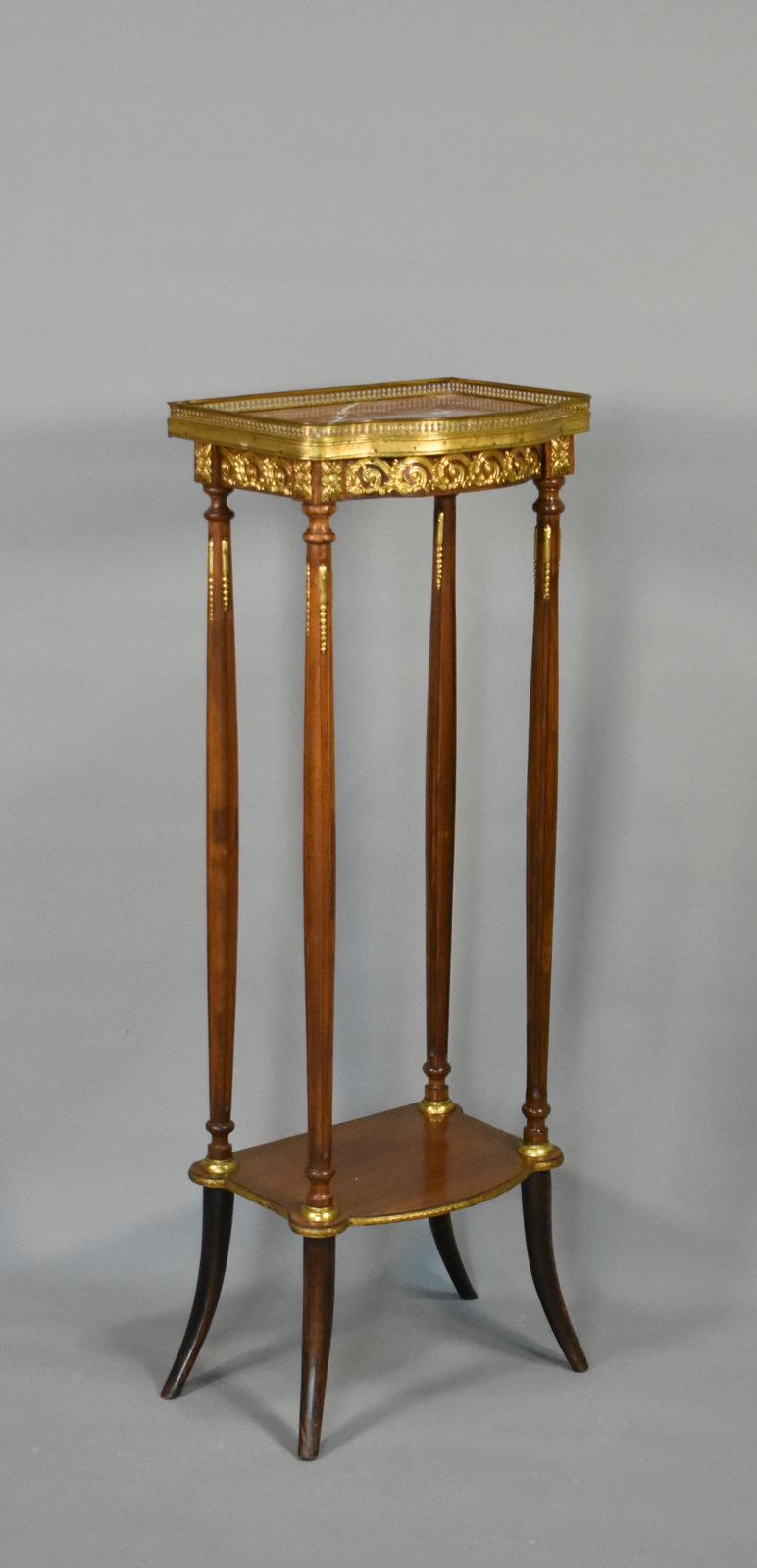 photo for sale Tall French Marble Sellette Stand Louis XVI Style