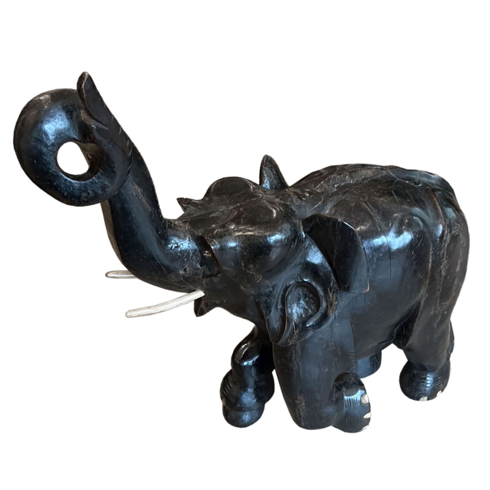 Large Carved Wood Elephant, Sri Lanka 1950s photo 1500.0