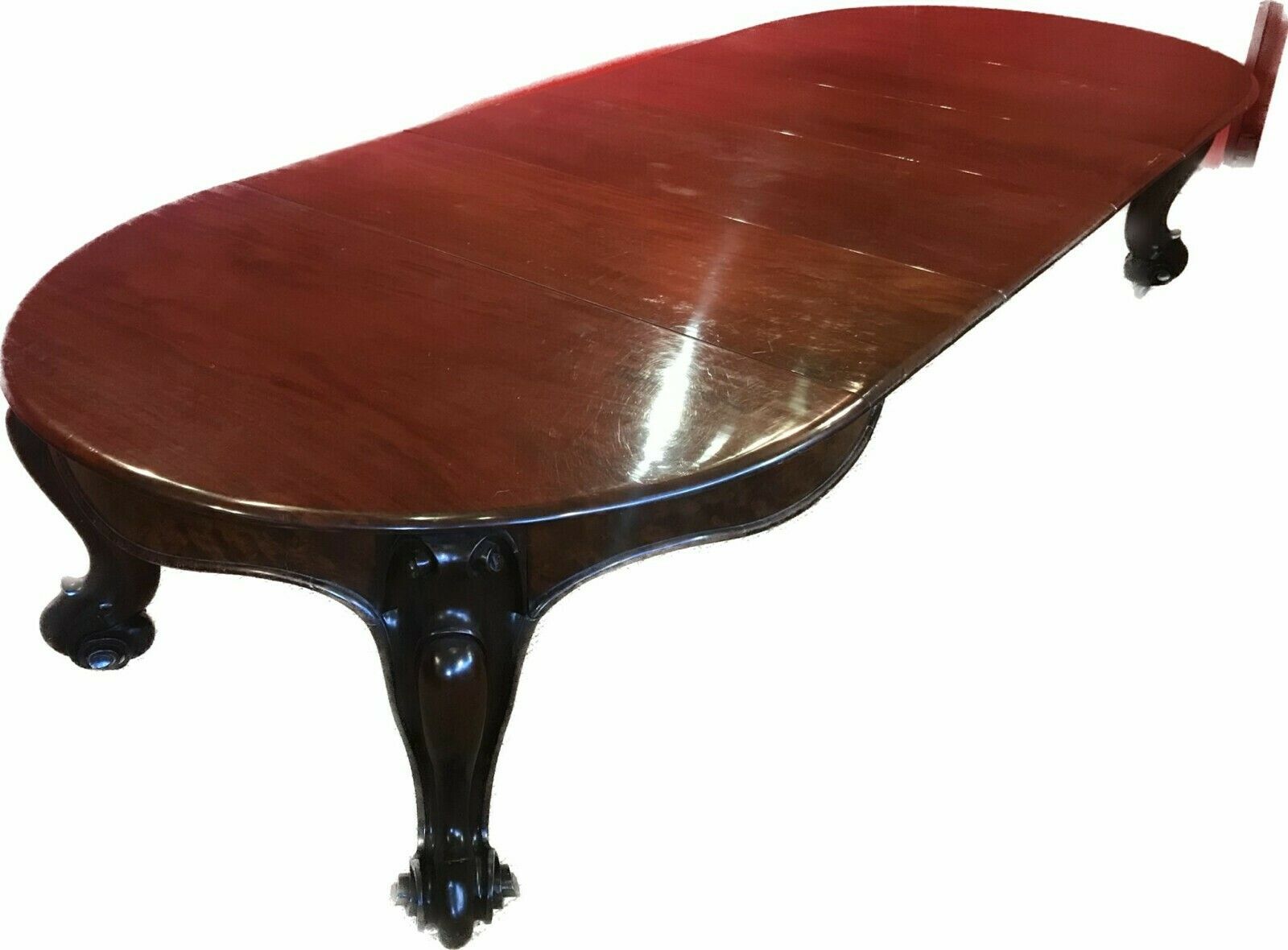 11ft Rare 1831 1901 Antique Grand William IV Cuban Mahogany Sabre Leg Dining Table photo Furniture