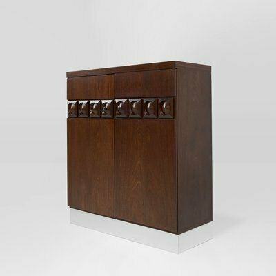 Brutalist Geometrical Seventies Bar Cabinet, Belgium, 1970s photo furniture