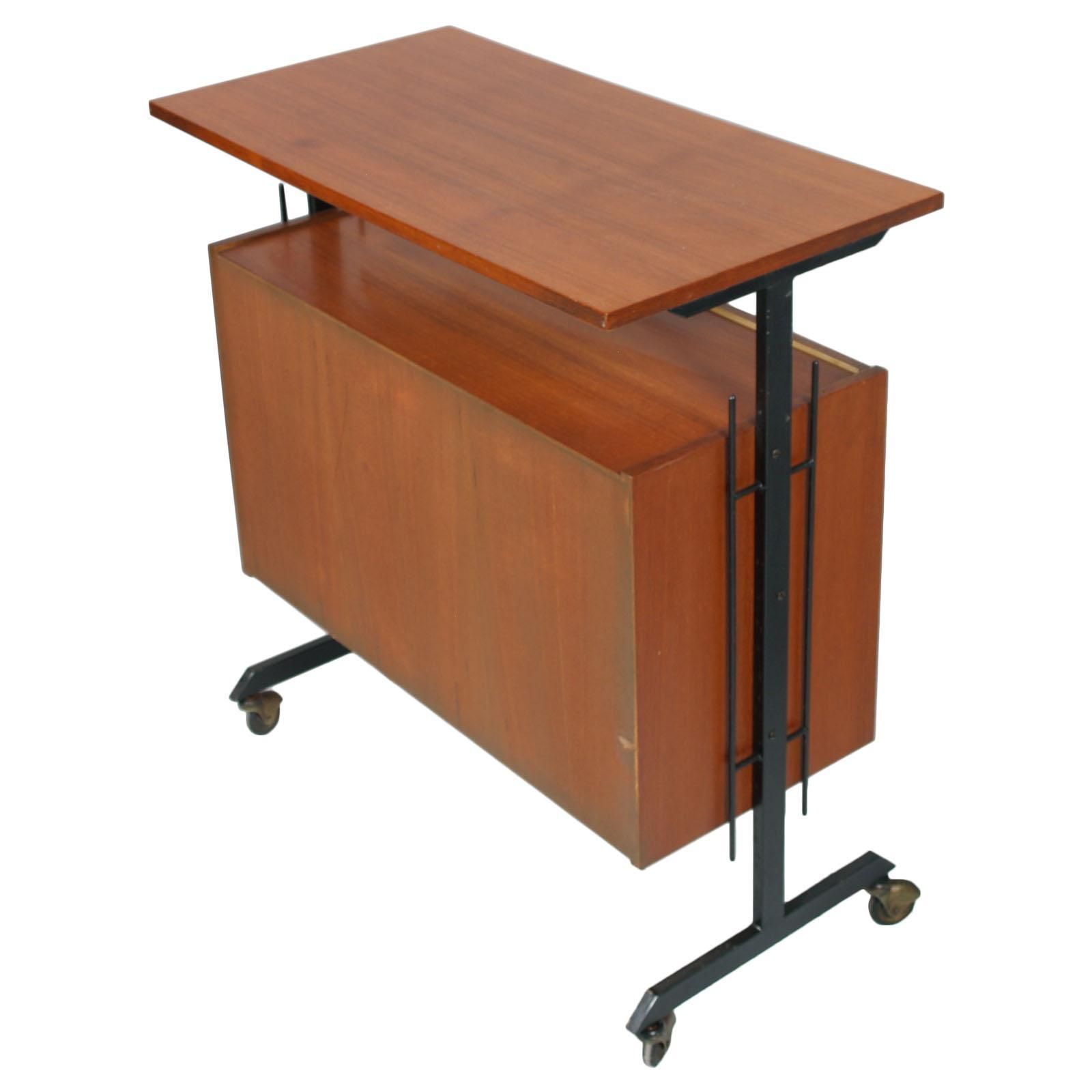 Midcentury Dry Bar Cabinet By Franco Albini Per Mobili Di Cantù, With Fornasetti's Decoration photo vintage
