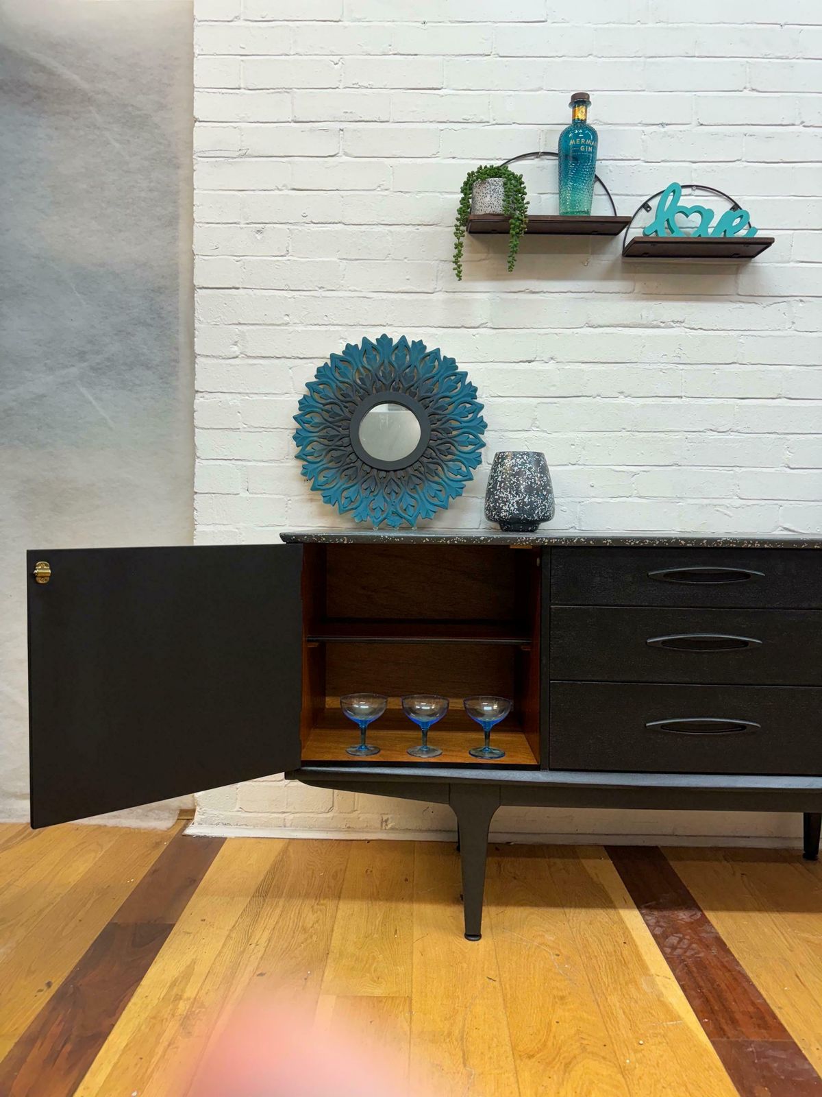 Black Mid Century Mcm Jentique Sideboard photo vinterior