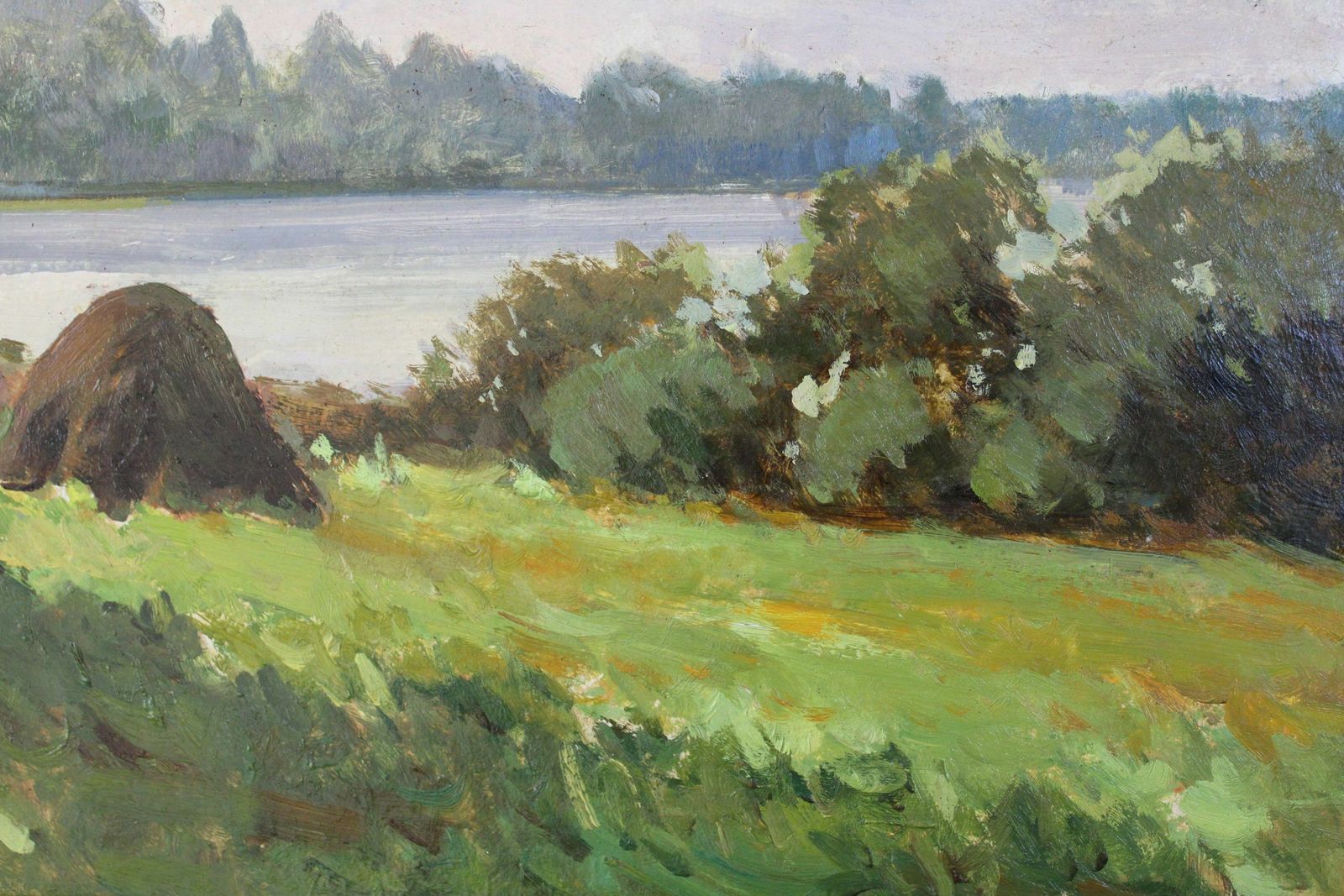photo furniture Alfejs Bromults (1913   1991, Latvian). The Lake Anna, 1990. Oil On Cardboard, 40 X 50 Cm