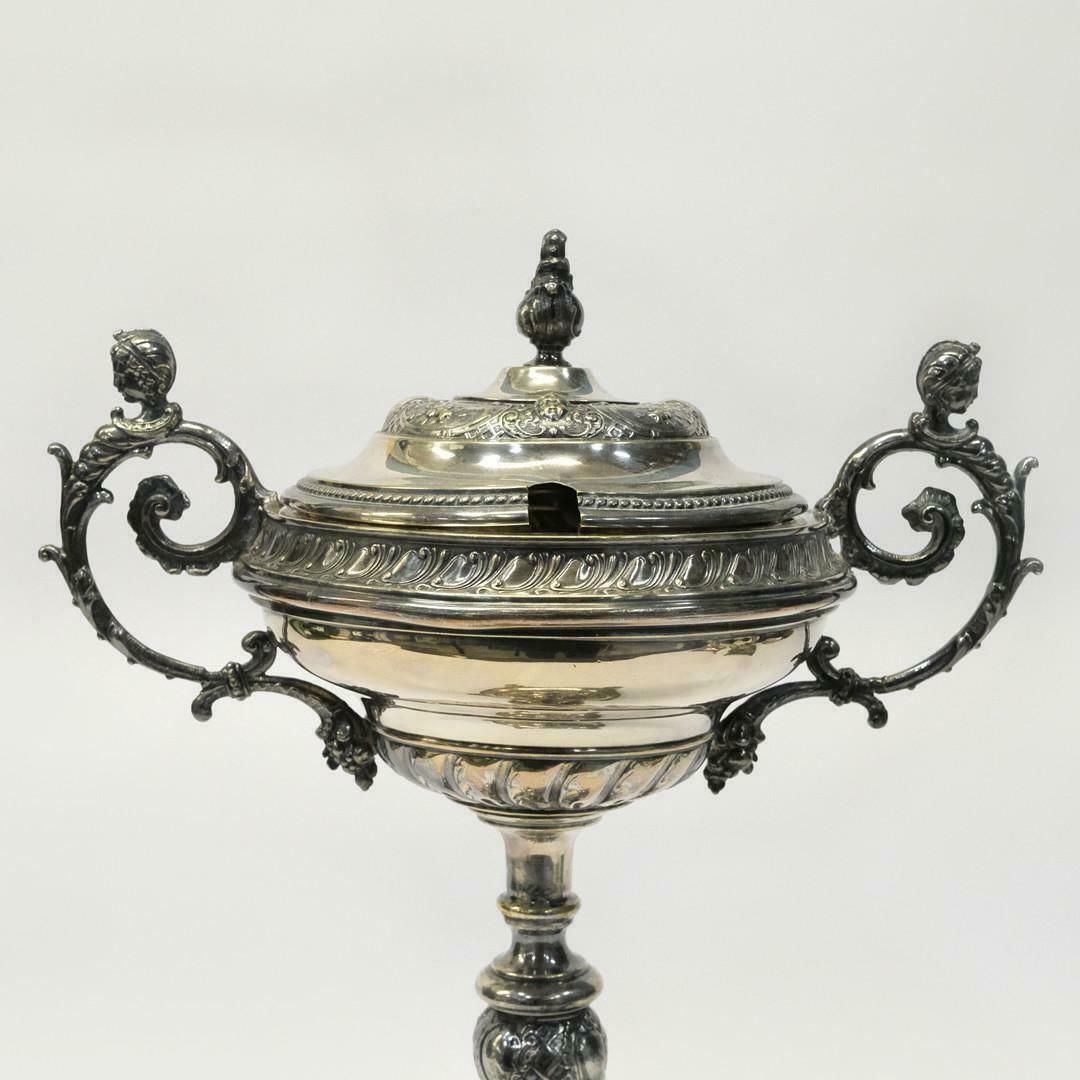 Antique Silver Cup & A Pair Of Candlesticks European Rococo Decorative Cup Bowl photo for sale