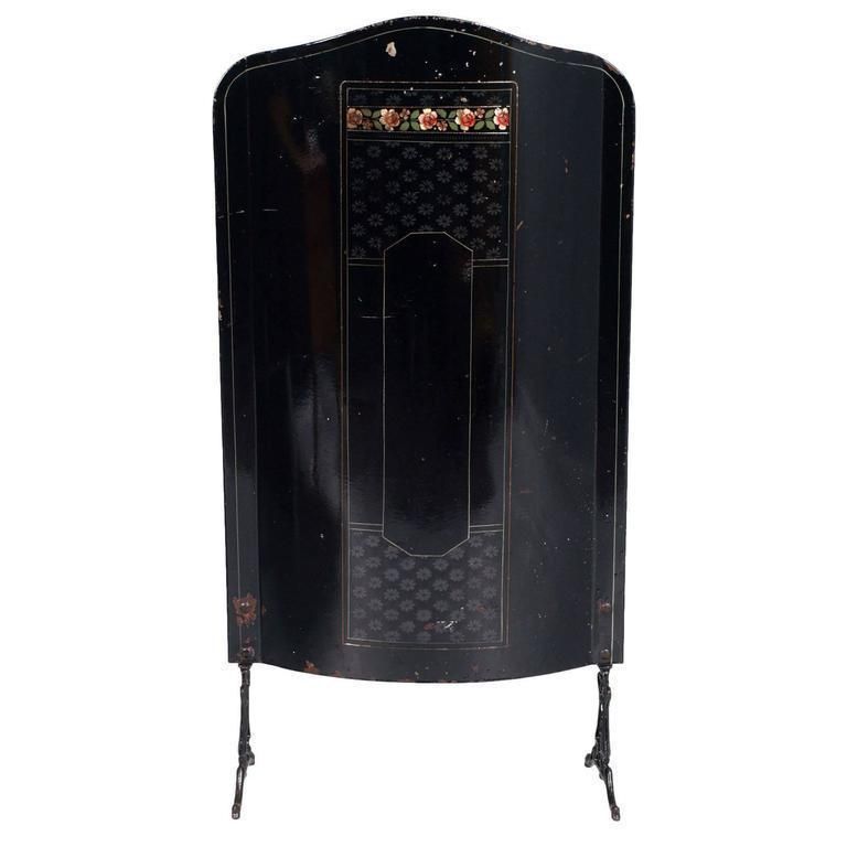 Late 19th Century Art Nouveau Fire Screen Decorated With Mother Of Pearl