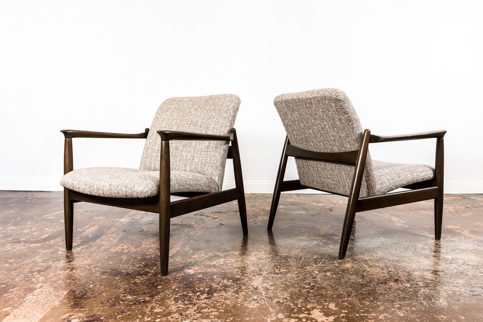 Pair Of Gfm 64 Armchairs By Edmund Homa 1960's