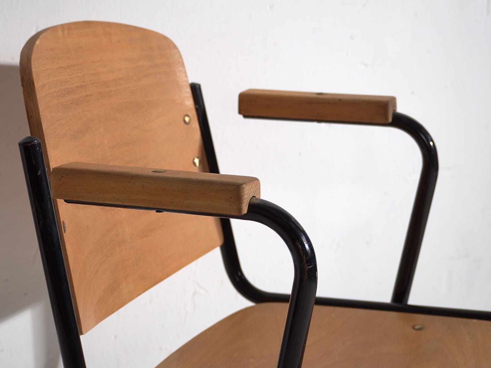 Industrial Style Chairs With Armrests (C.1950). Set Of 2 Pieces photo buy