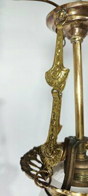 Brass Ceiling Lamp, Spain, 1950s photo Lighting