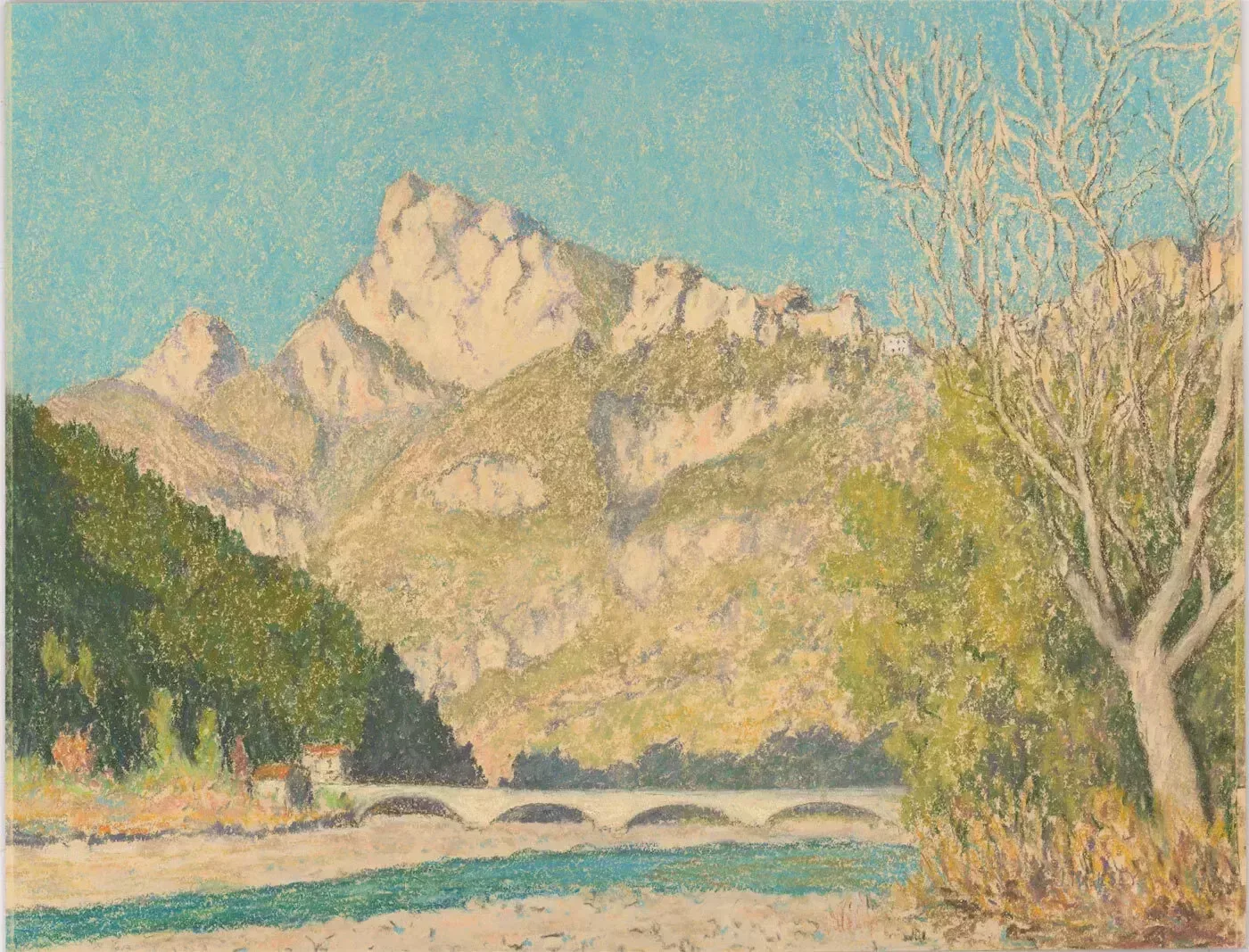 Charles Joshua Kelsey (1871 1960)   Mid 20th Century Pastel, French Mountain photo furniture