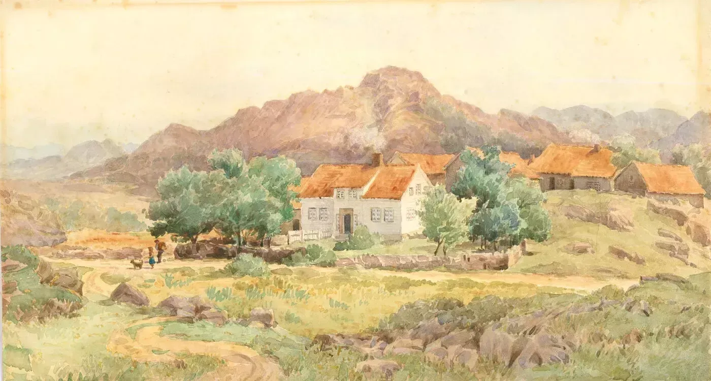1896 Watercolour   My Surroundings In Norway photo furniture
