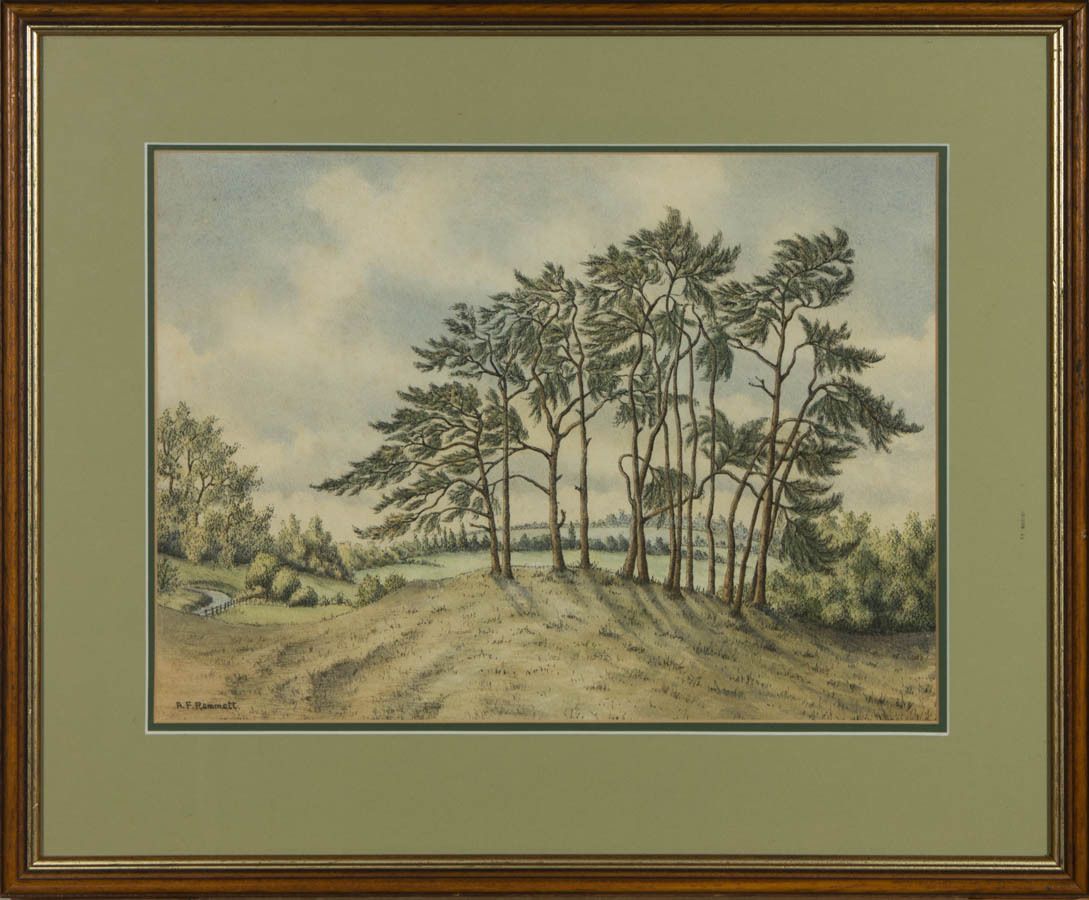A.F. Remmett   Signed & Framed Mid 20th Century Watercolour, Breezy Trees