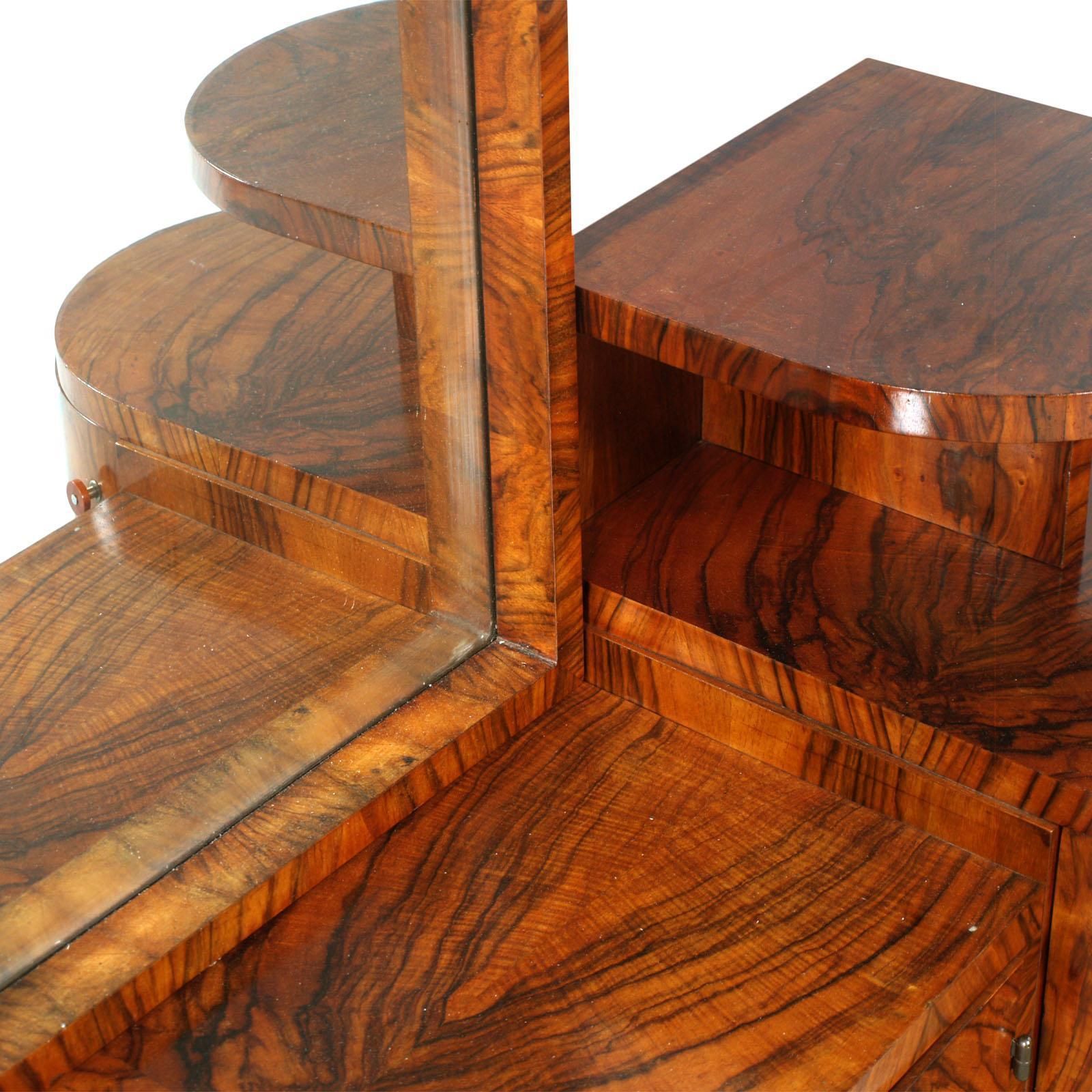 Art Deco Sculptural Vanity, Entry Cabinet Or Mirrored Toilette By Borsani In Burl Walnut photo buy