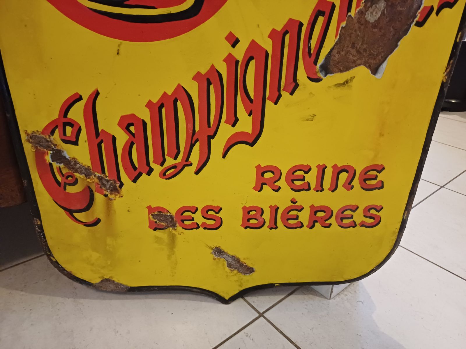 Champigneulles Queen Of Beers Enamel Sign photo buy
