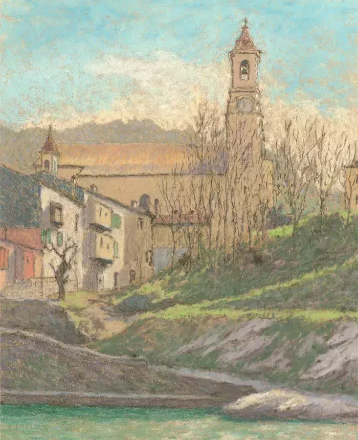 Charles Joshua Kelsey (1871 1960)   Mid 20th Century Pastel, French Monastery