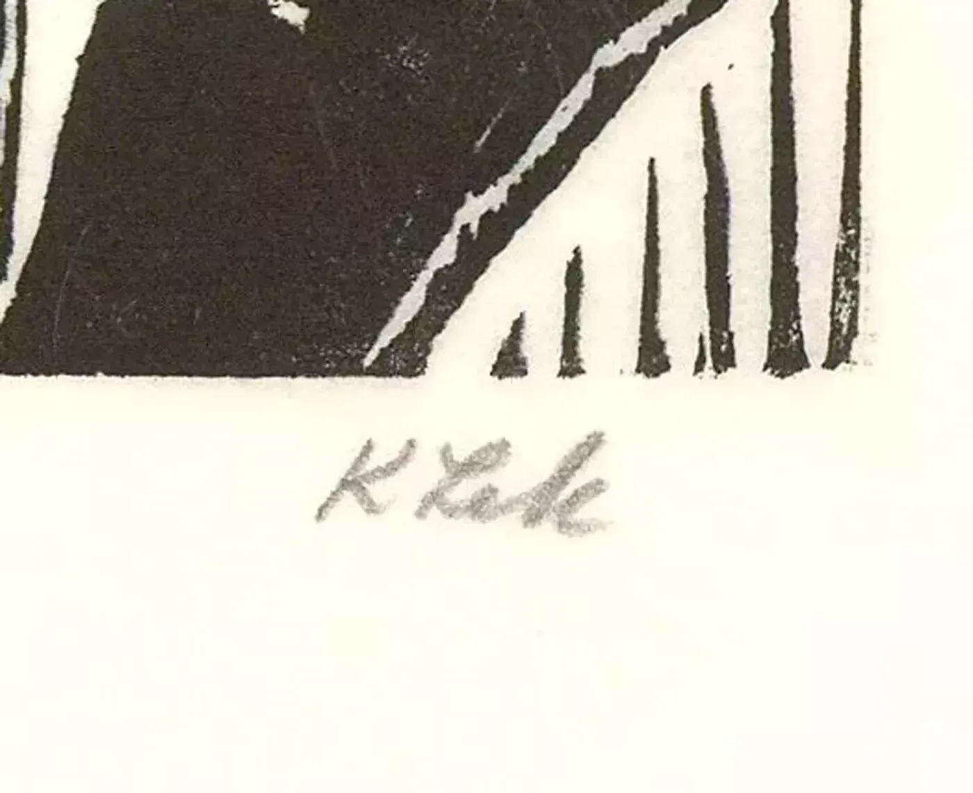 Karel Lek (1929 2020)   Mid 20th Century Linoprint, The Guitarist photo for sale