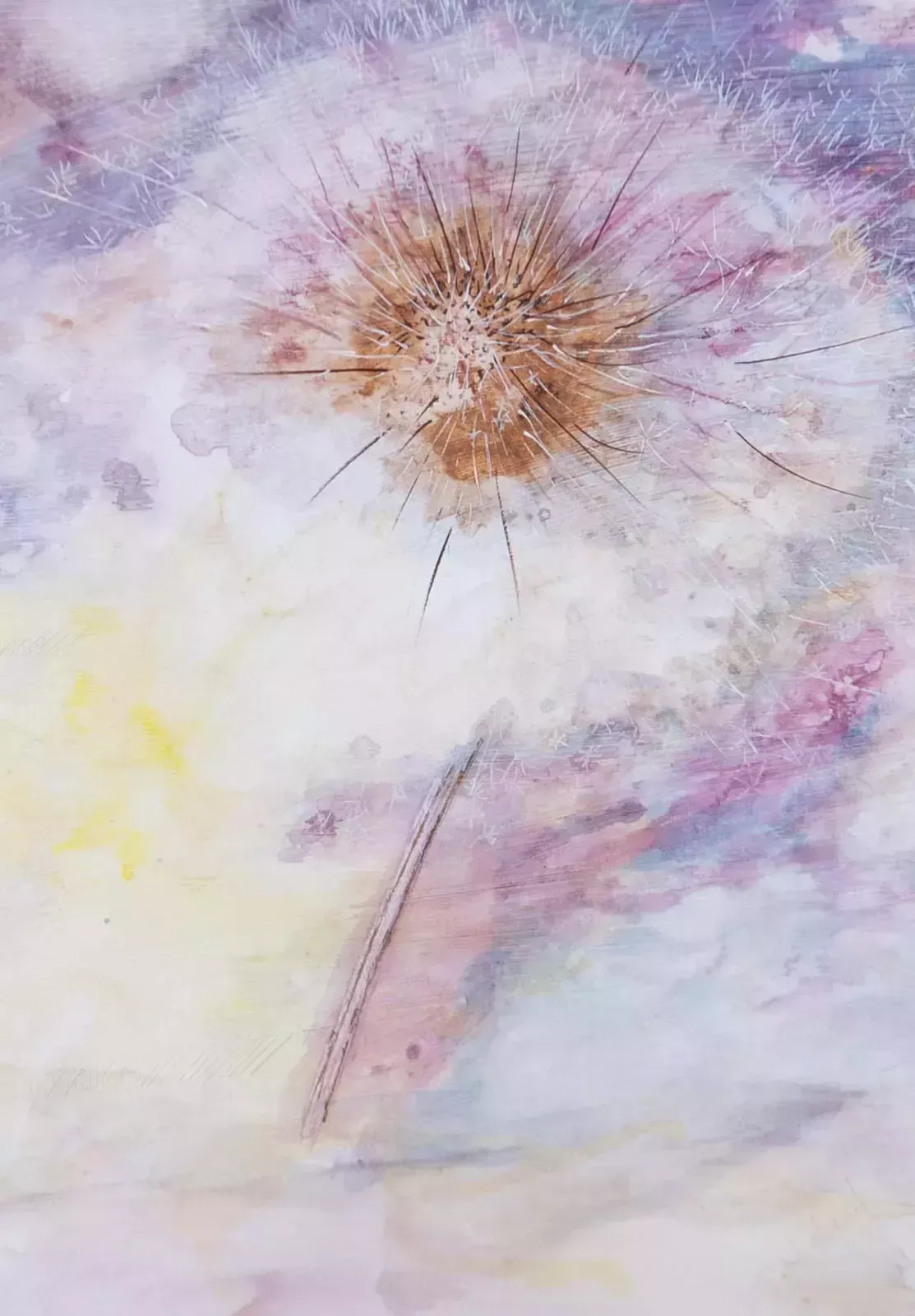 Patti Harford   Contemporary Watercolour, Dandelion photo furniture