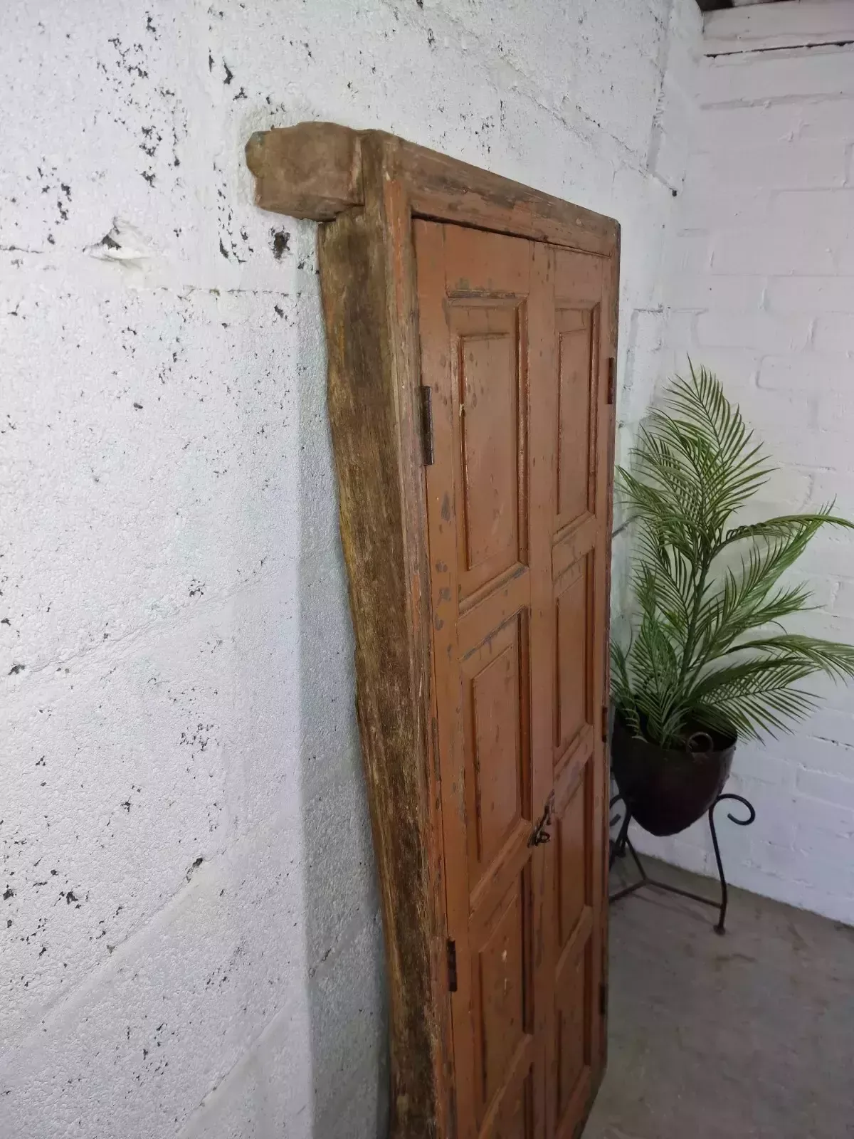 Large Reclaimed Vintage Indian Wooden Wall Window Frame Mirror Home Garden Decor photo 300.0
