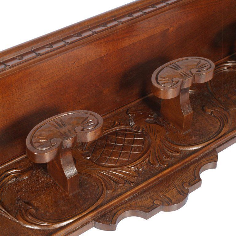 Tuscan 1930s Renaissance Coat Hat Rack Hanger, Bonciani Cascina In Carved Walnut photo vinterior