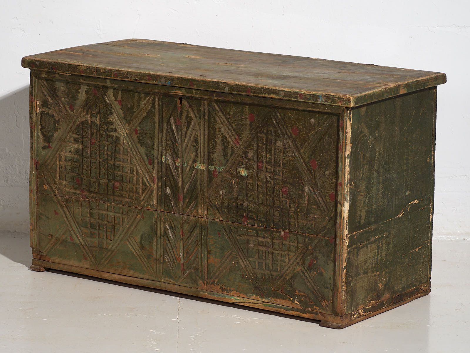 photo furniture Antique Green Patina Antique Chest (C.1920) #58