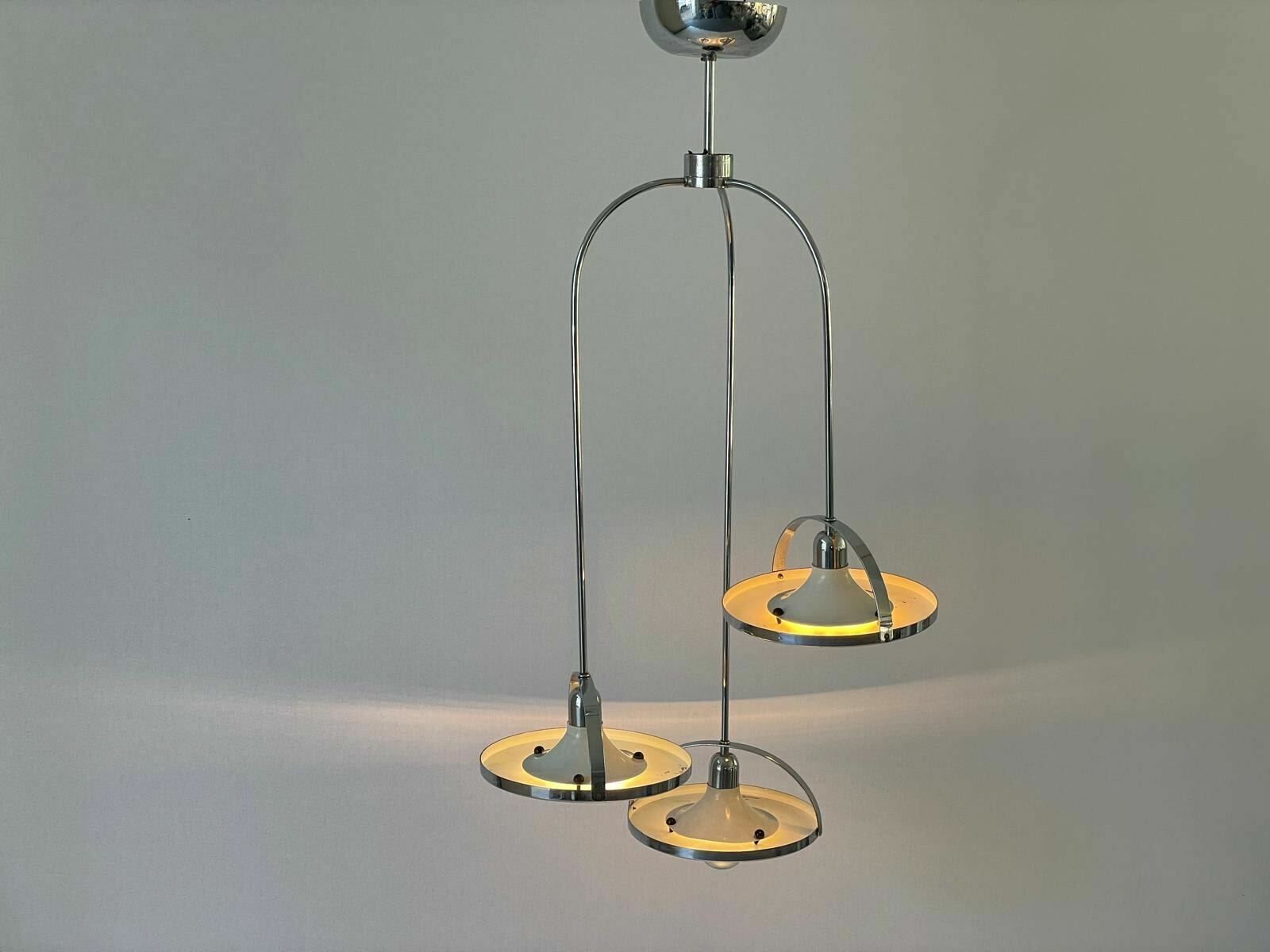 Space Age Triple Shade Unusual Ceiling Lamp By Reggiani, 1960s, Italy photo for sale