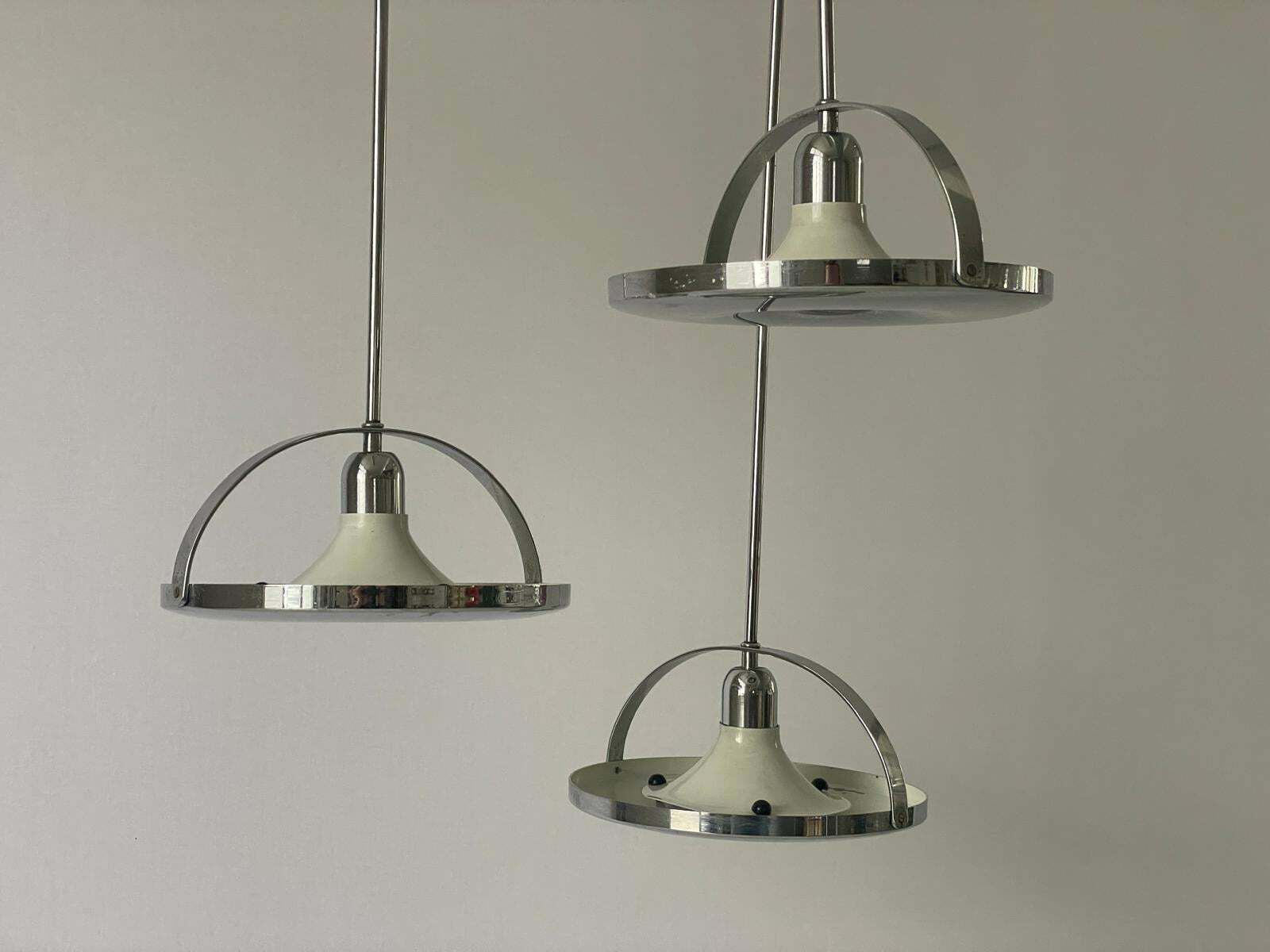 Space Age Triple Shade Unusual Ceiling Lamp By Reggiani, 1960s, Italy photo vintage
