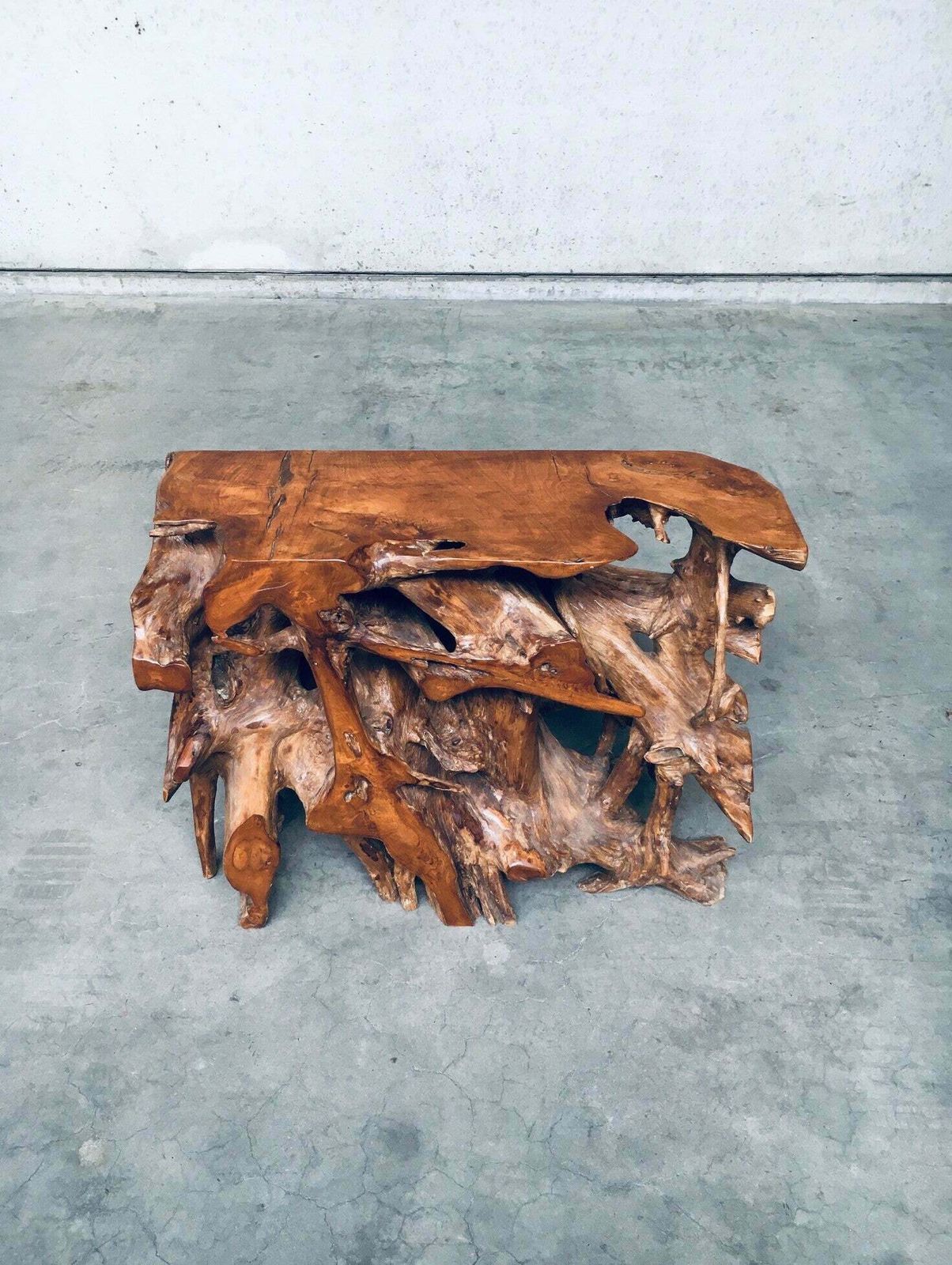photo furniture Travail Populaire Burl Root Wood Console, Italy 1960's
